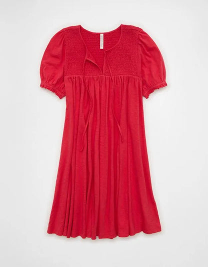 AE Sunchaser Babydoll Puff Sleeve Mini Dress