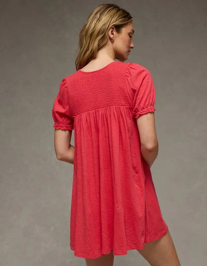 AE Sunchaser Babydoll Puff Sleeve Mini Dress