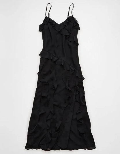 AE Asymmetrical Ruffle Maxi Dress