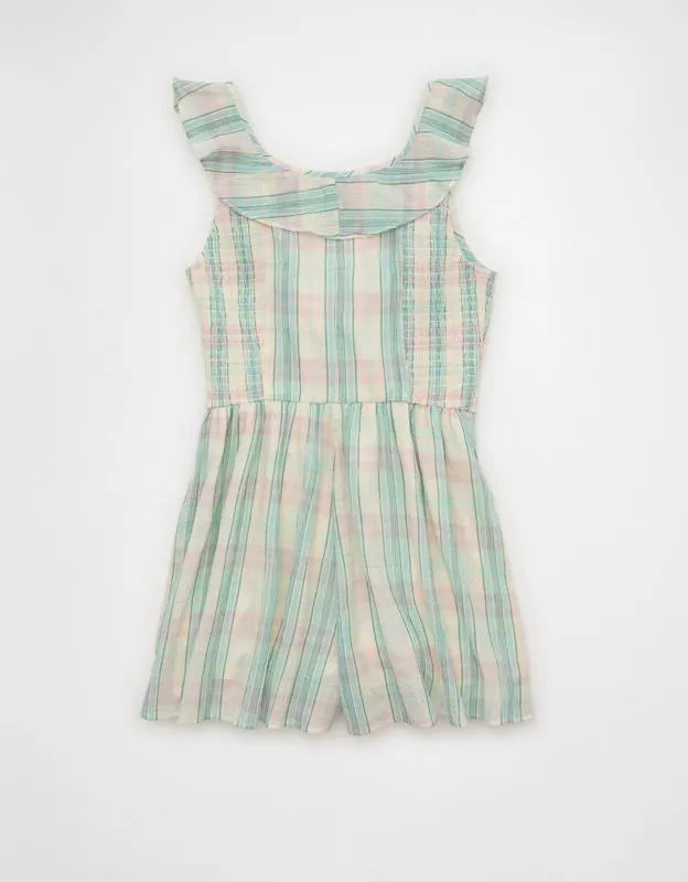 AE Flutter-Sleeve Tie-Front Romper