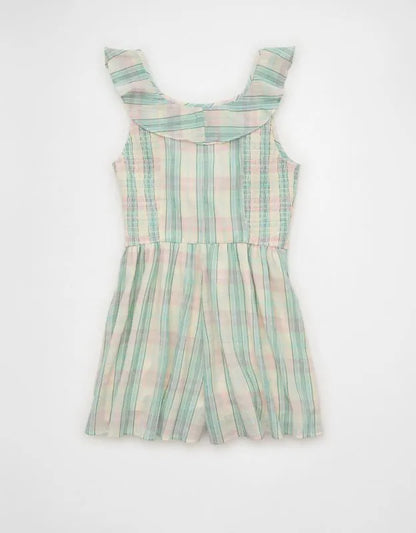 AE Flutter-Sleeve Tie-Front Romper