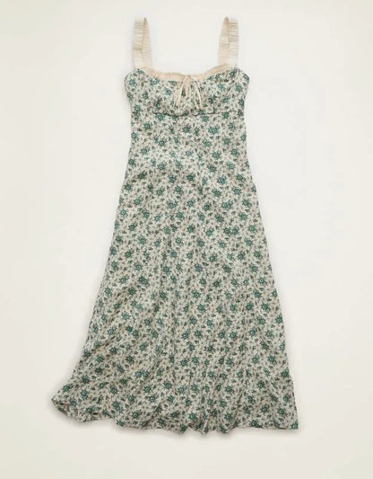 AE Sweetheart Tie-Front Midi Dress
