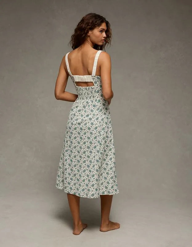 AE Sweetheart Tie-Front Midi Dress