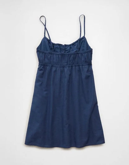 AE Button-Up Lace Insert Mini Dress