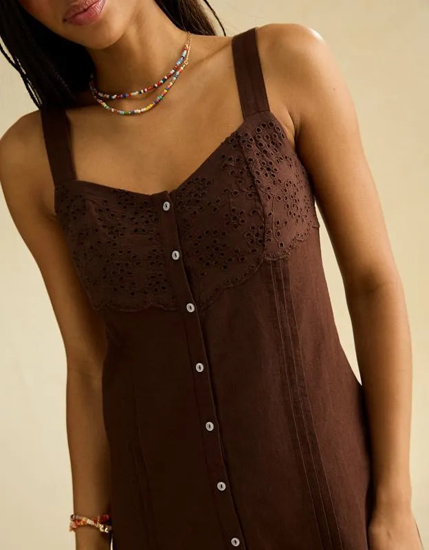 AE Button-Front Mini Dress