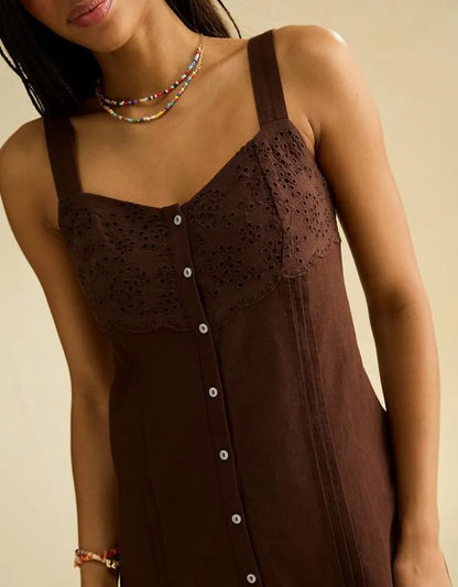 AE Button-Front Mini Dress