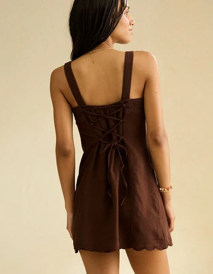 AE Button-Front Mini Dress