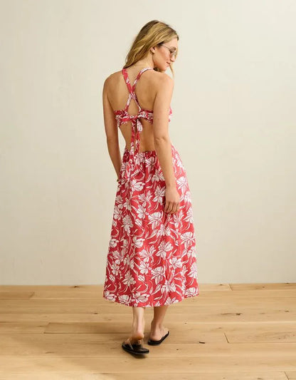 AE V-Neck Cut-Out Midi Dress