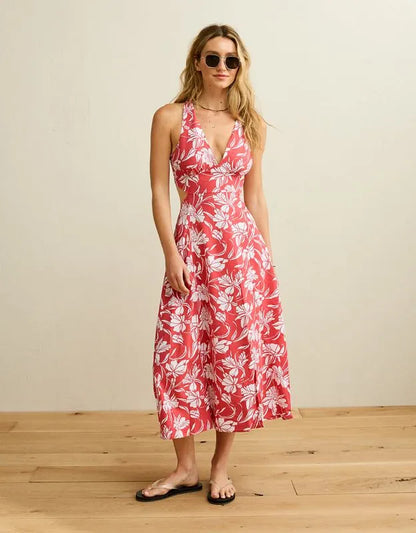 AE V-Neck Cut-Out Midi Dress