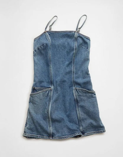 AE Square Neck Denim Mini Dress