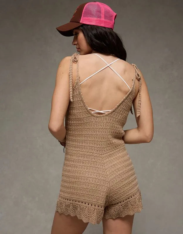 AE Tie-Strap Sweater Romper