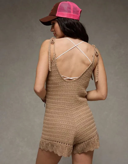AE Tie-Strap Sweater Romper