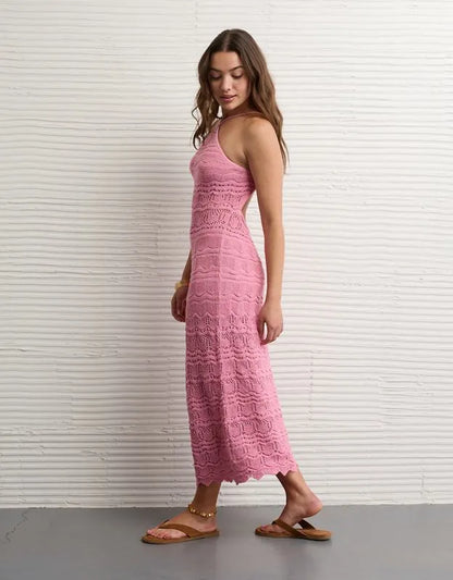 AE Halter Sweater Midi Dress