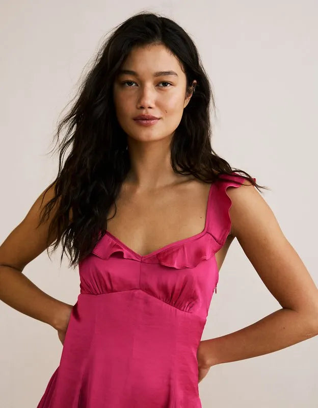 AE Babydoll Ruffle Strap Mini Dress