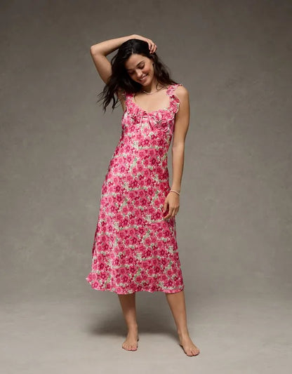 AE Ruffle Strap Midi Dress