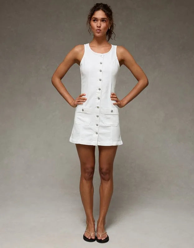 AE Denim Pinafore Mini Dress