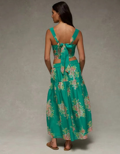 AE Matching Halter Top & Midi Skirt Set