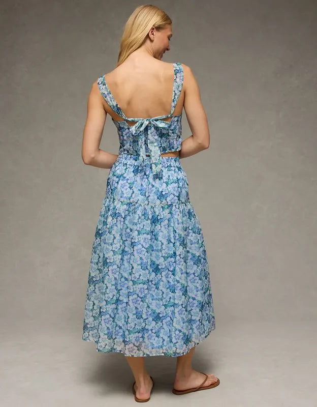 AE Matching Halter Top & Midi Skirt Set
