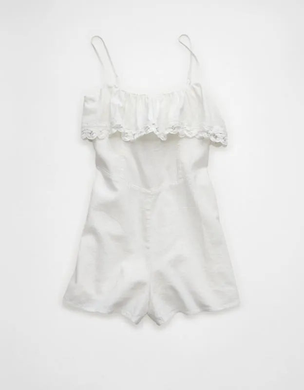 AE Ruffle Lace Trim Romper