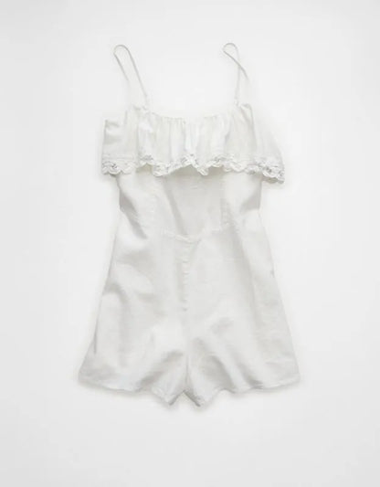 AE Ruffle Lace Trim Romper