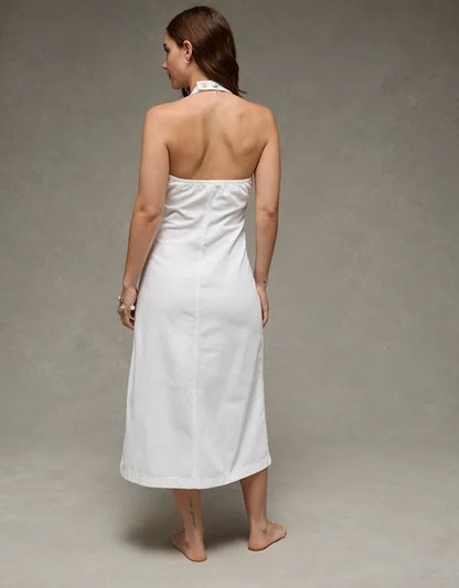 AE Denim Halter Midi Dress