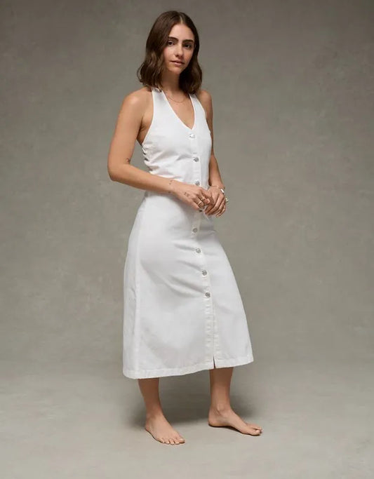 AE Denim Halter Midi Dress