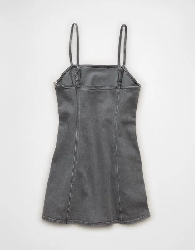AE Square Neck Denim Mini Dress