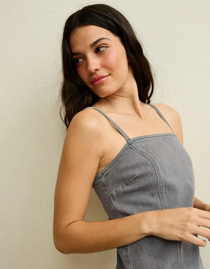 AE Square Neck Denim Mini Dress