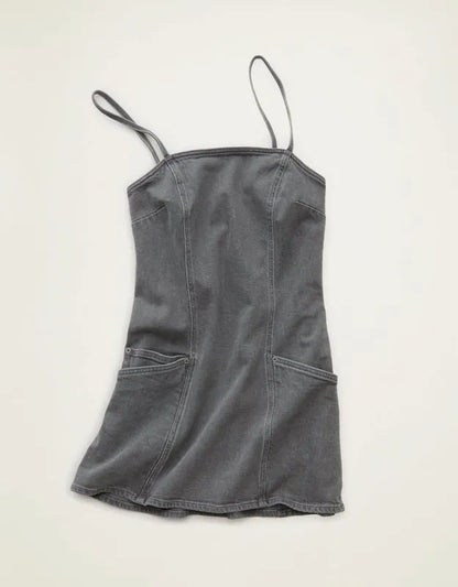 AE Square Neck Denim Mini Dress