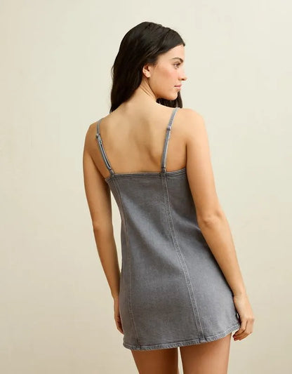 AE Square Neck Denim Mini Dress