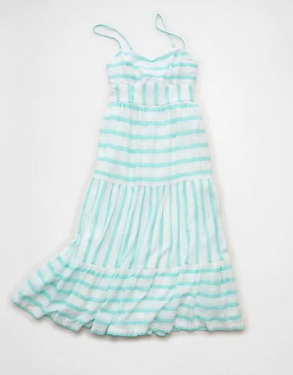 AE Striped Corset Midi Dress