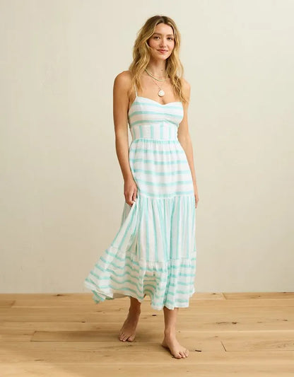 AE Striped Corset Midi Dress