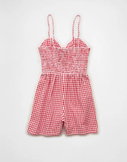 AE Tie-Front Smocked Bodice Romper
