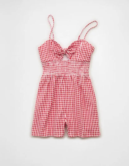 AE Tie-Front Smocked Bodice Romper