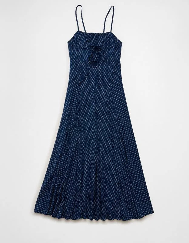 AE Knit Tie-Back Godet Midi Dress