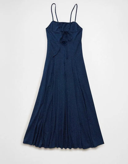AE Knit Tie-Back Godet Midi Dress