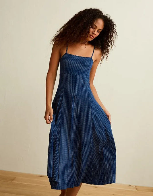 AE Knit Tie-Back Godet Midi Dress