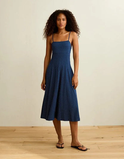 AE Knit Tie-Back Godet Midi Dress