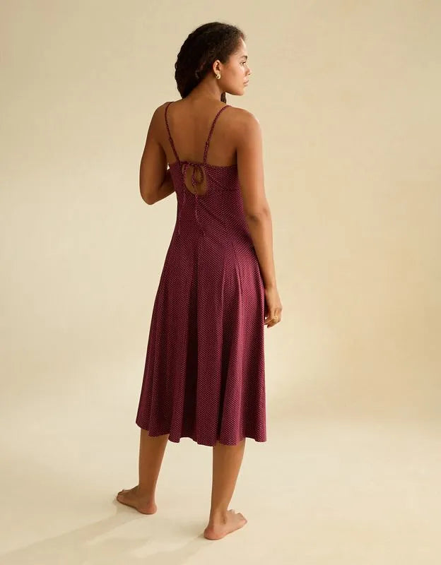 AE Knit Tie-Back Godet Midi Dress