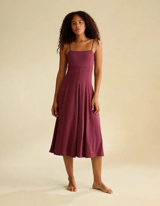 AE Knit Tie-Back Godet Midi Dress