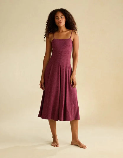 AE Knit Tie-Back Godet Midi Dress