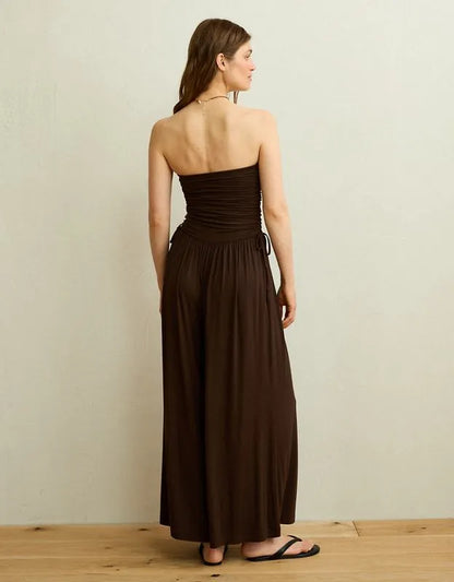 AE Strapless Side-Tie Knit Jumpsuit