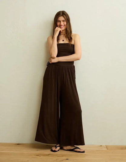 AE Strapless Side-Tie Knit Jumpsuit