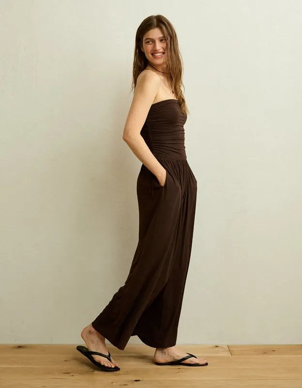 AE Strapless Side-Tie Knit Jumpsuit