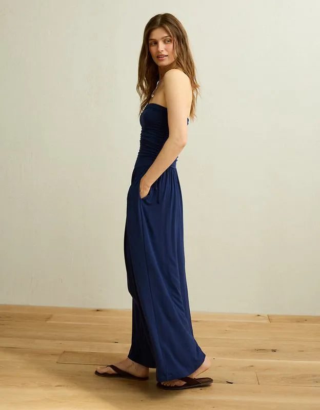 AE Strapless Side-Tie Knit Jumpsuit