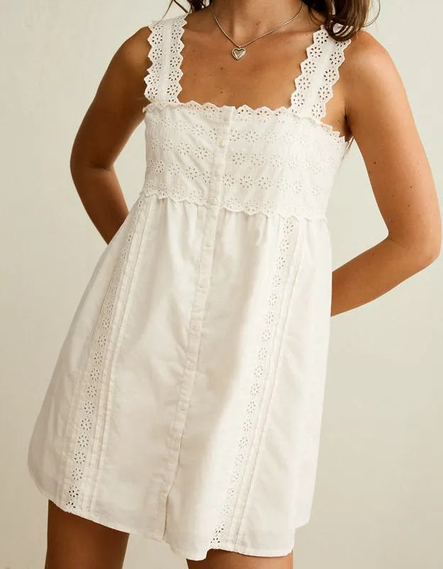 AE Embroidered Babydoll Mini Dress