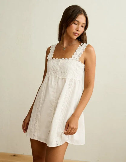AE Embroidered Babydoll Mini Dress
