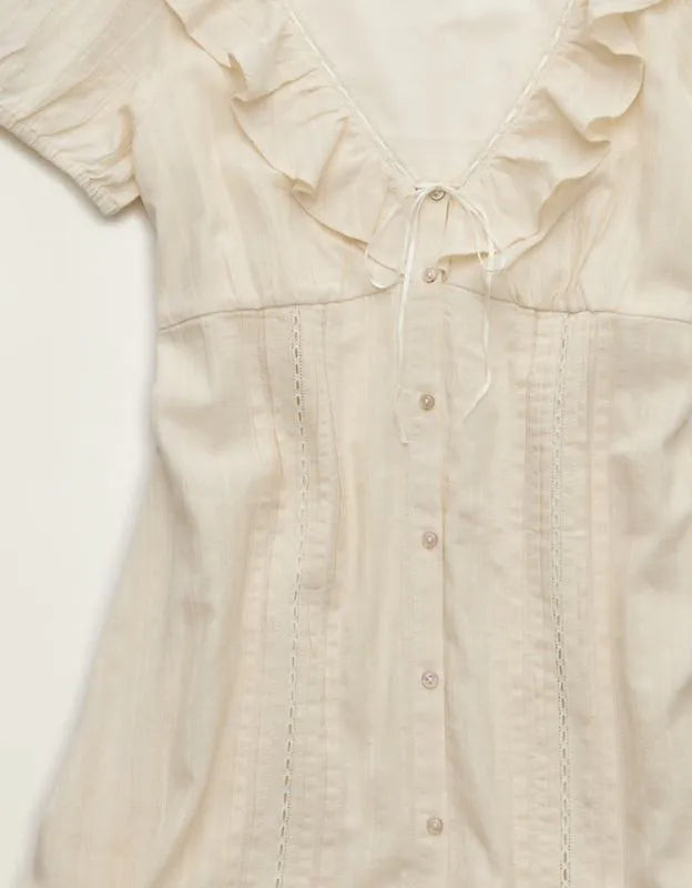 AE V-Neck Ruffle Collar Mini Dress