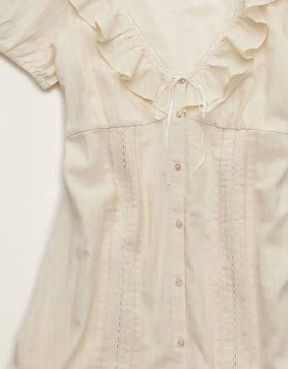 AE V-Neck Ruffle Collar Mini Dress