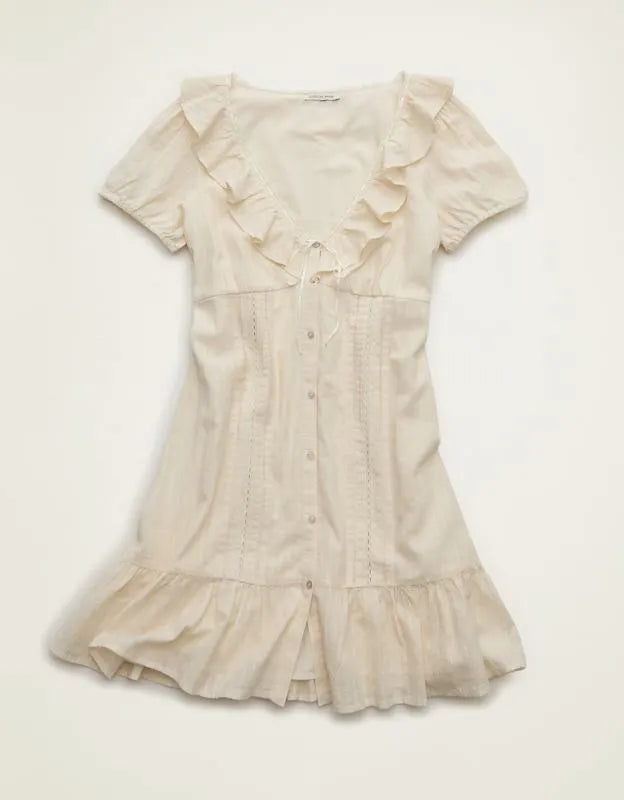 AE V-Neck Ruffle Collar Mini Dress